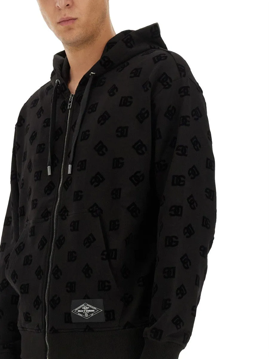 Dolce & Gabbana SWEATSHIRT WITH ALLOVER LOGO sold by Siebentaschen product image thumbnail 4