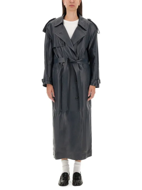 SALVATORE SANTORO LEATHER TRENCH COAT sold by Siebentaschen