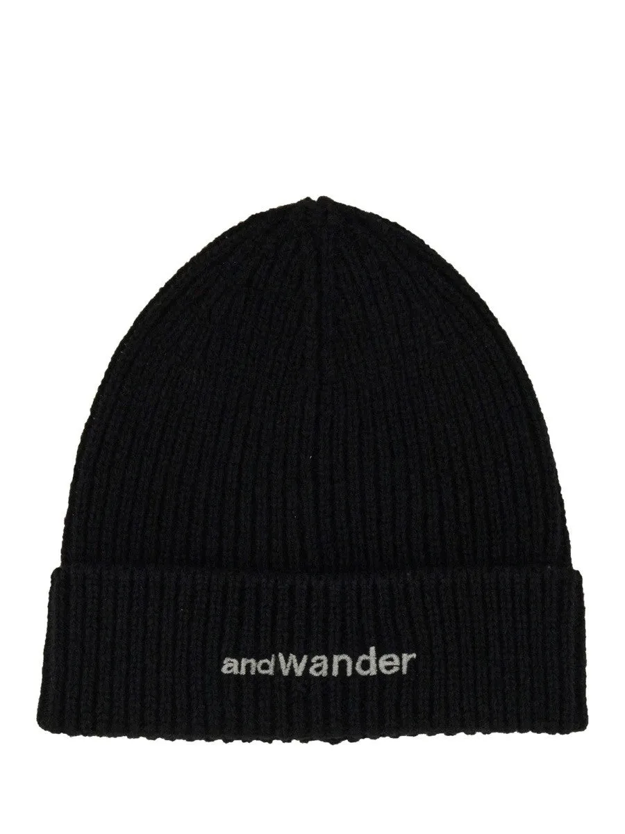 AND WANDER BEANIE HAT WITH LOGO sold by Siebentaschen