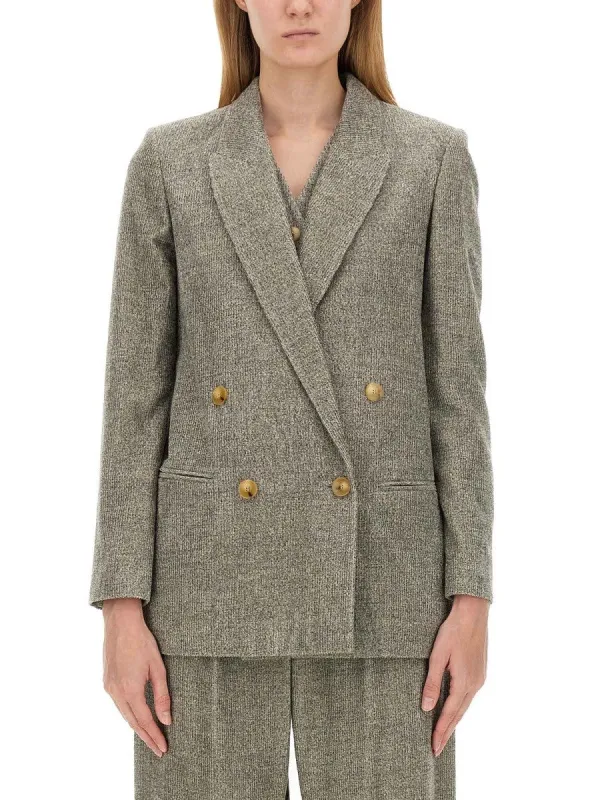 ALYSI DOUBLE-BREASTED JACKET sold by Siebentaschen