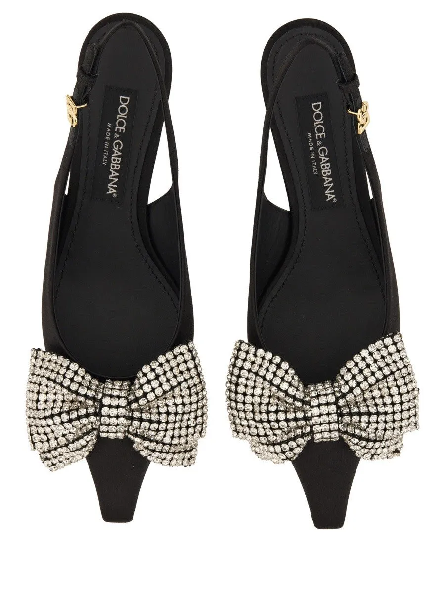 Dolce & Gabbana SATIN SLING-BACK WITH RHINESTONE EMBROIDERY sold by Siebentaschen product image thumbnail 3