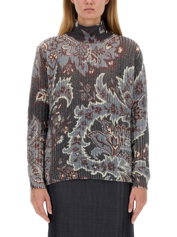 Etro PRINTED WOOL SWEATER sold by Siebentaschen