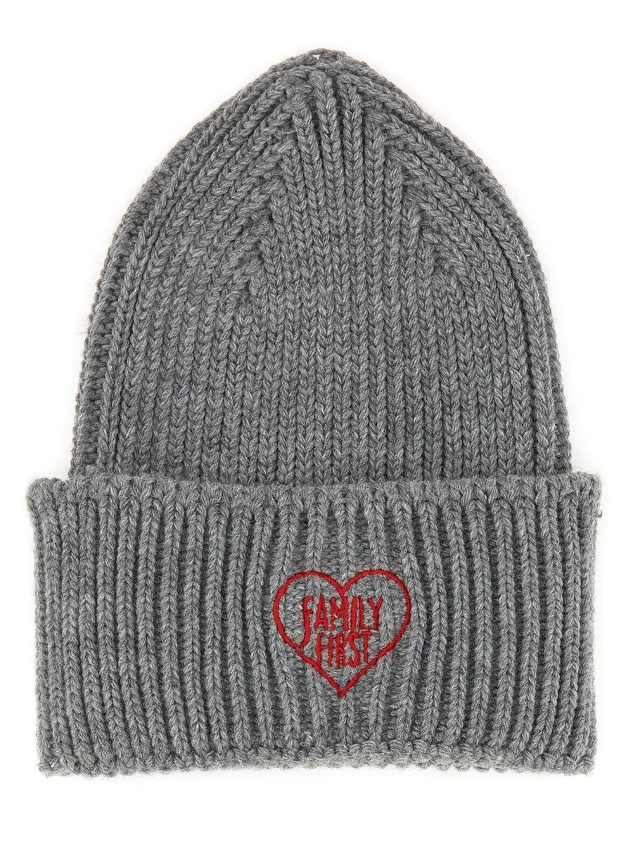FAMILY FIRST BEANIE HAT WITH LOGO sold by Siebentaschen