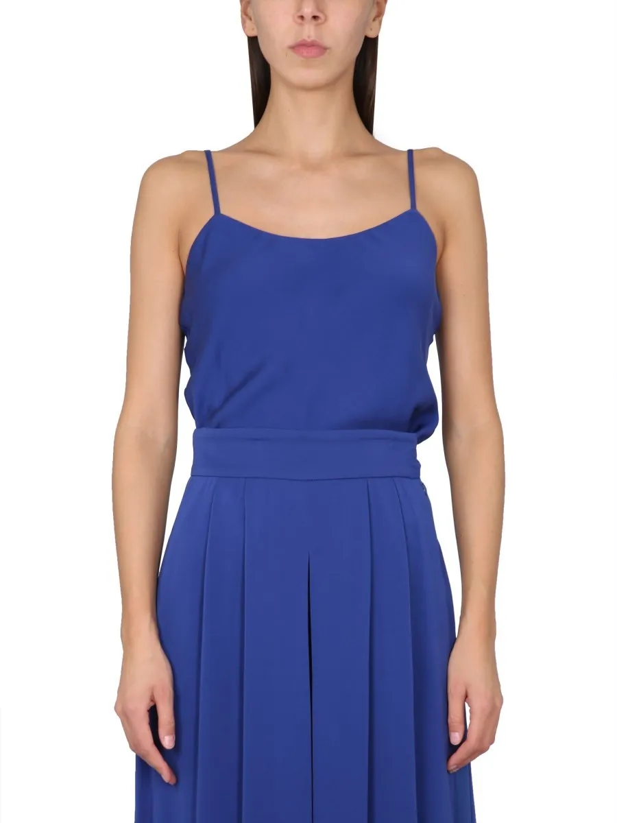 Max Mara SILK CHARMEUSE TUXEDO TOP sold by Siebentaschen