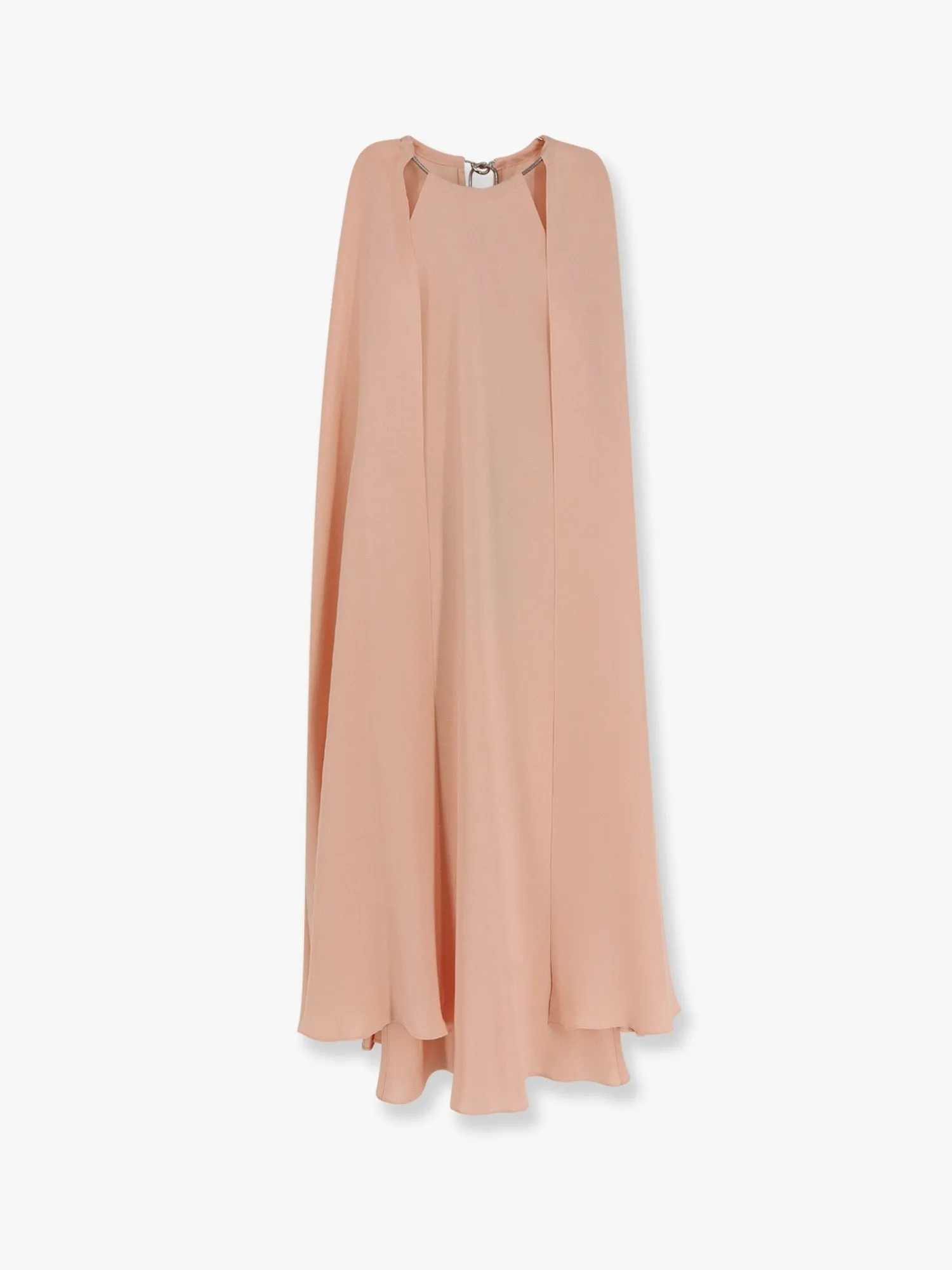 Max Mara Managua silk long dress with silk cape and metal detail sold by Siebentaschen