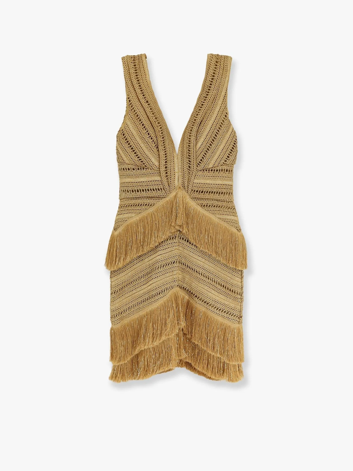 PATBO Pampas mini dress with embroidery and fringes sold by Siebentaschen