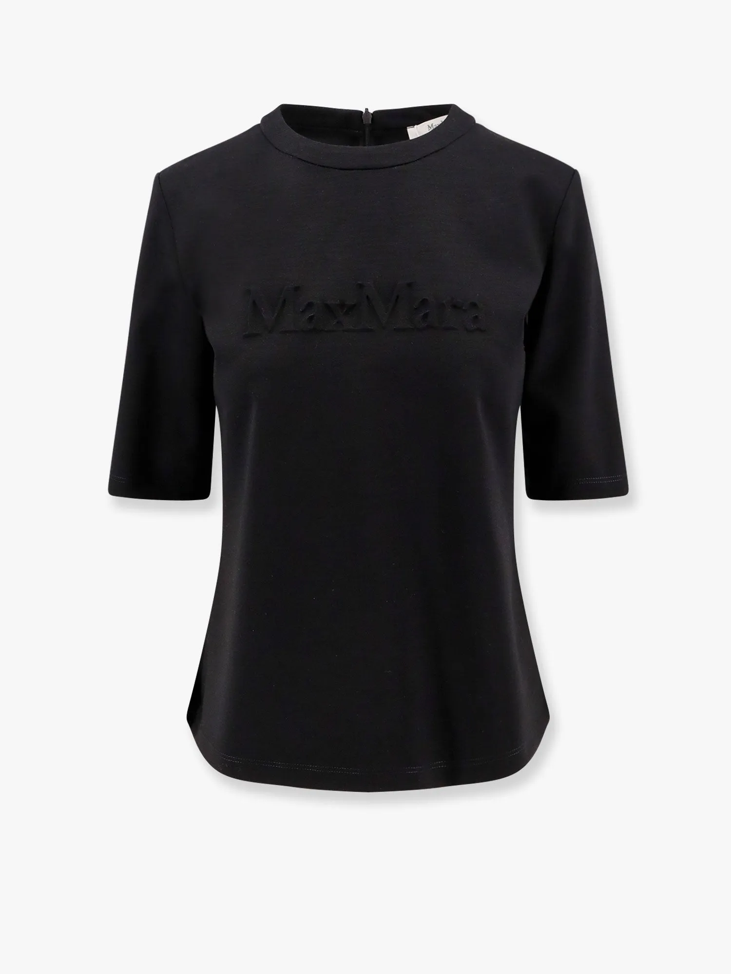 Max Mara Peter wool t-shirt with embossed frontal logo sold by Siebentaschen product image thumbnail 4