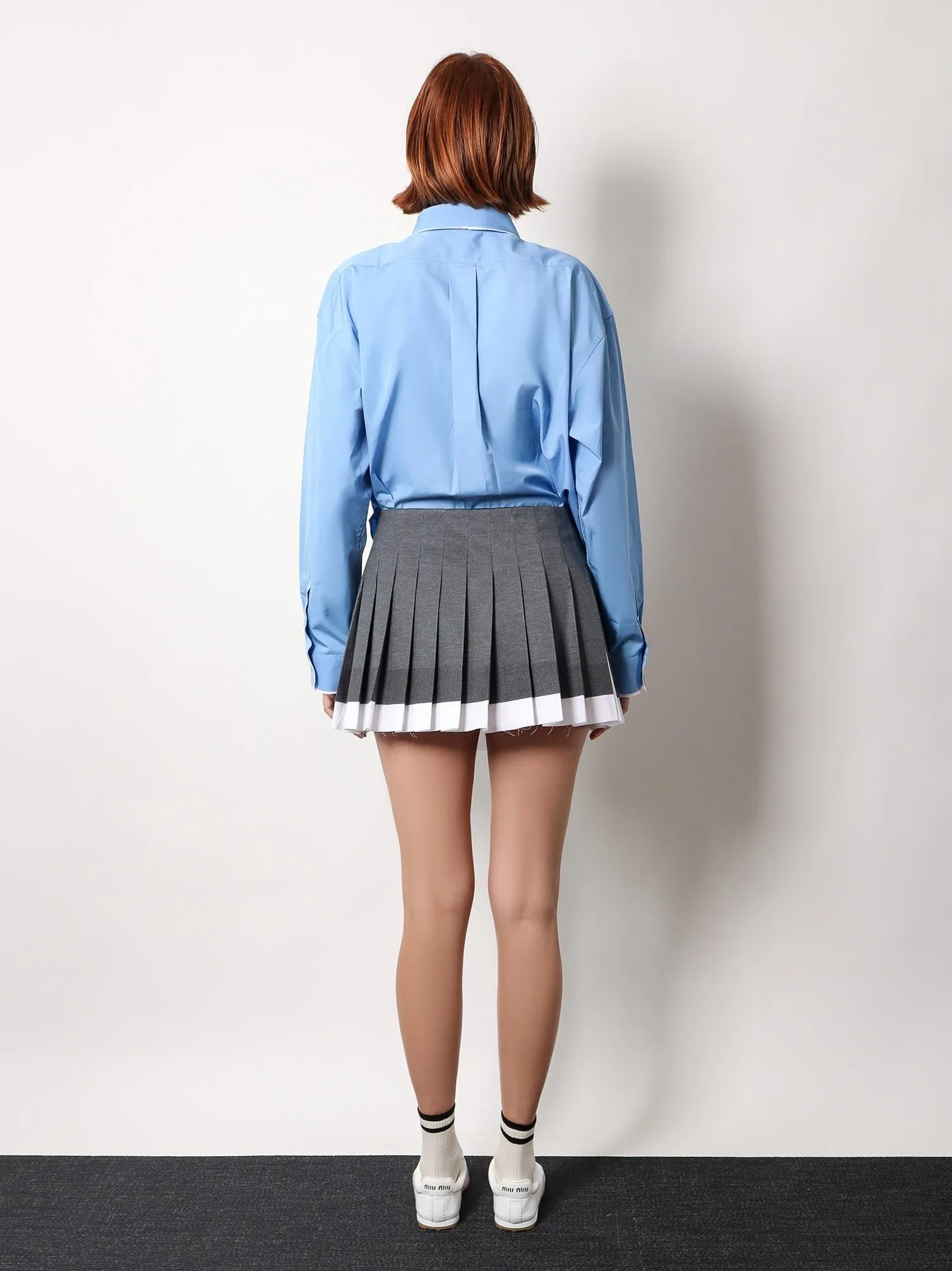 Miu Miu Recycled silk pleated skirt sold by Siebentaschen product image thumbnail 3