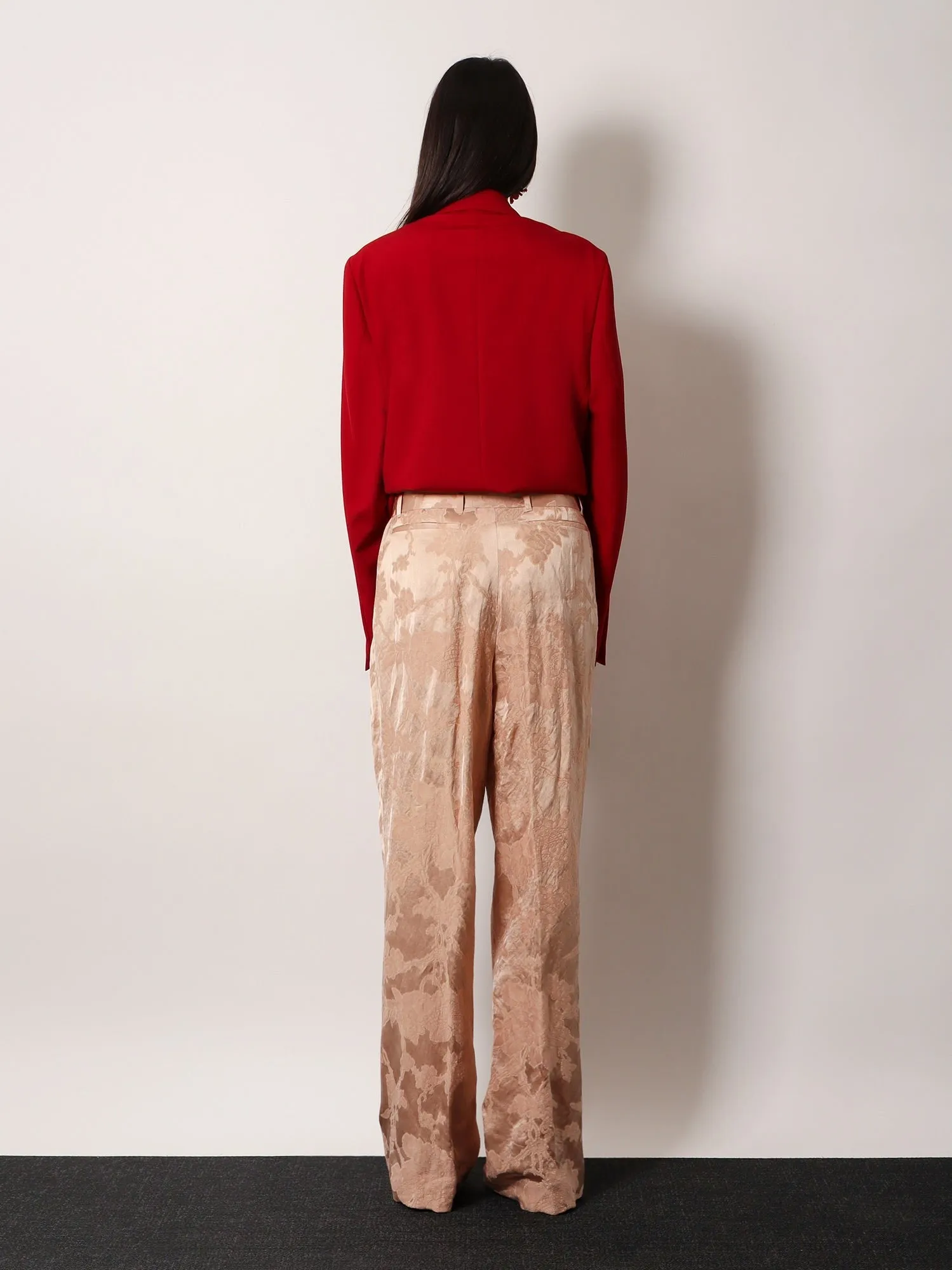 Dries Van Noten Damasked linen and viscose trouser with belt sold by Siebentaschen product image thumbnail 3