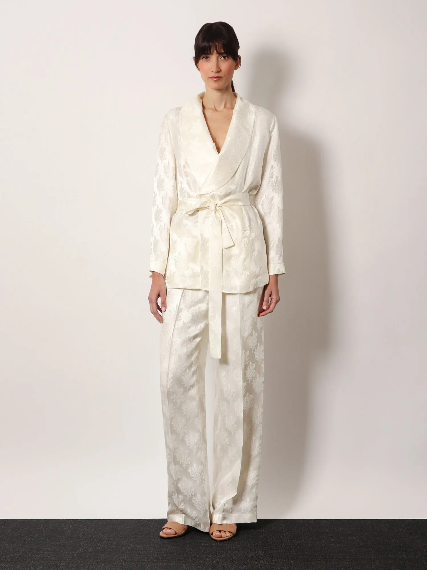 Fendi Jacquard silk trouser with floral motif sold by Siebentaschen product image thumbnail 2