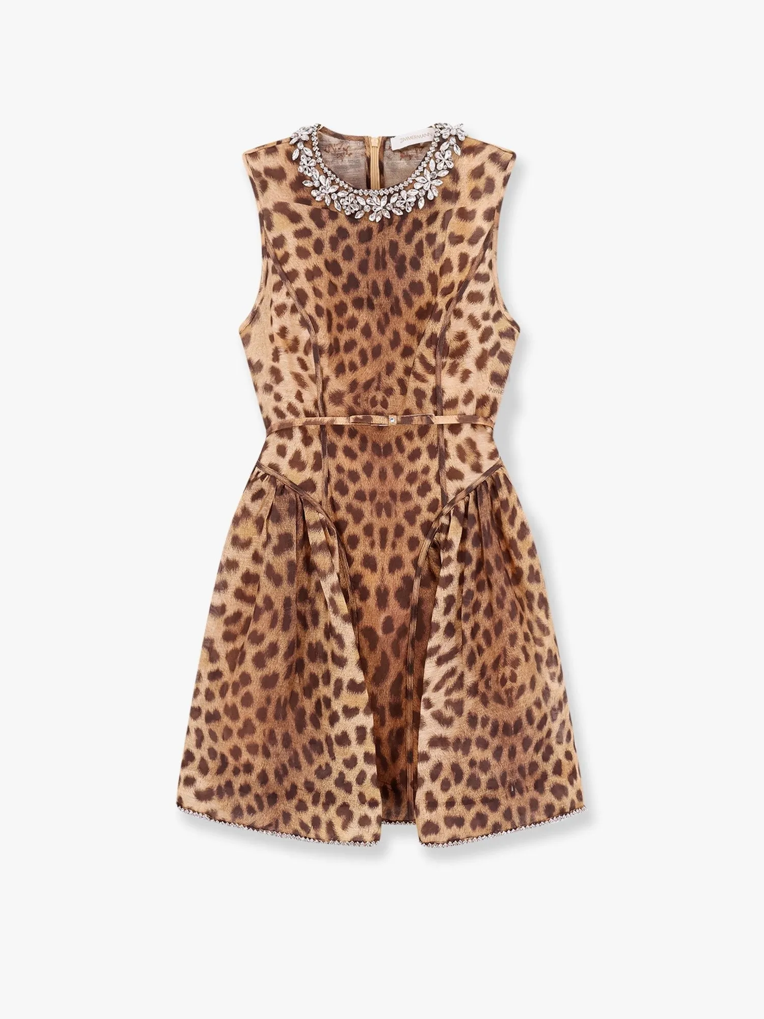ZIMMERMANN Linen and silk mini dress with animalier print sold by Siebentaschen
