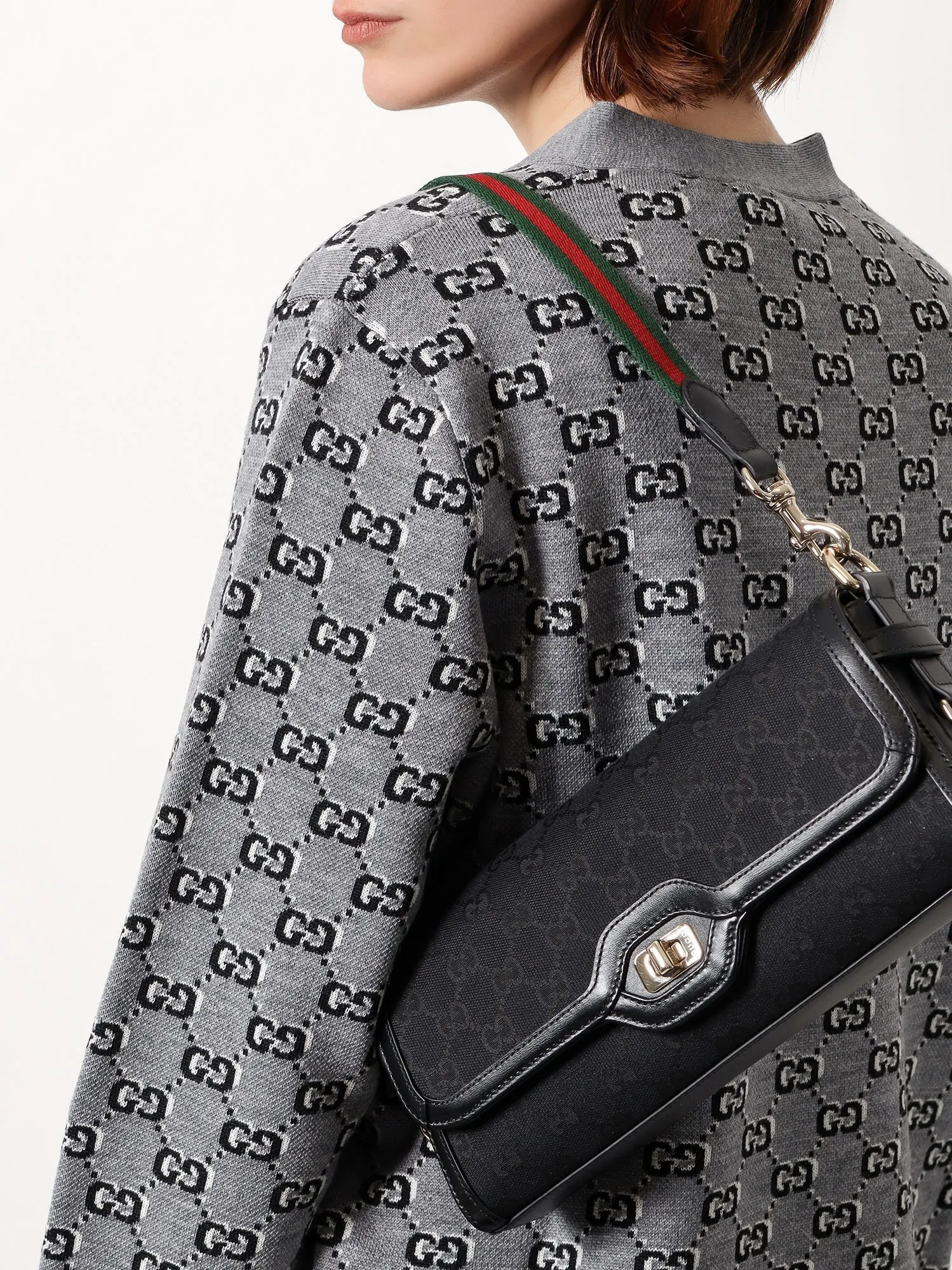 Gucci Original gg and leather shoulder bag sold by Siebentaschen product image thumbnail 2