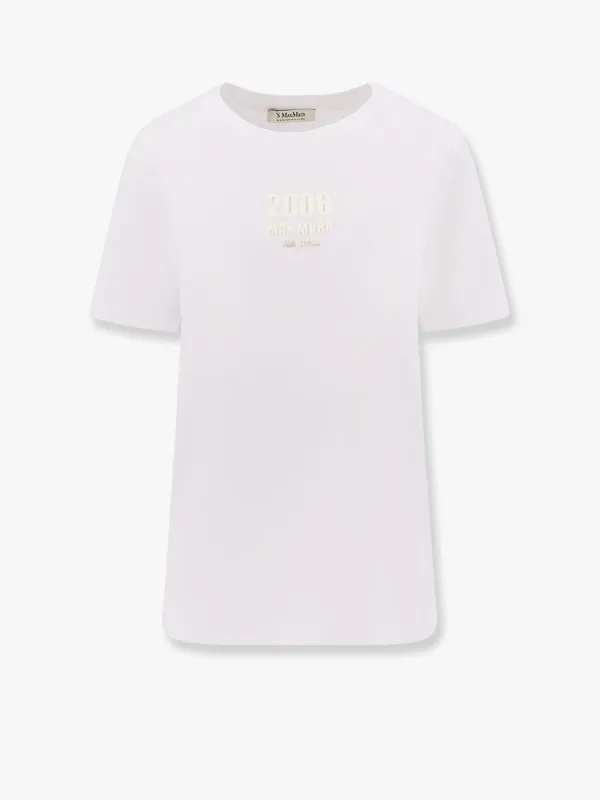 'S MAX MARA Quieto cotton t-shirt with print on the front sold by Siebentaschen