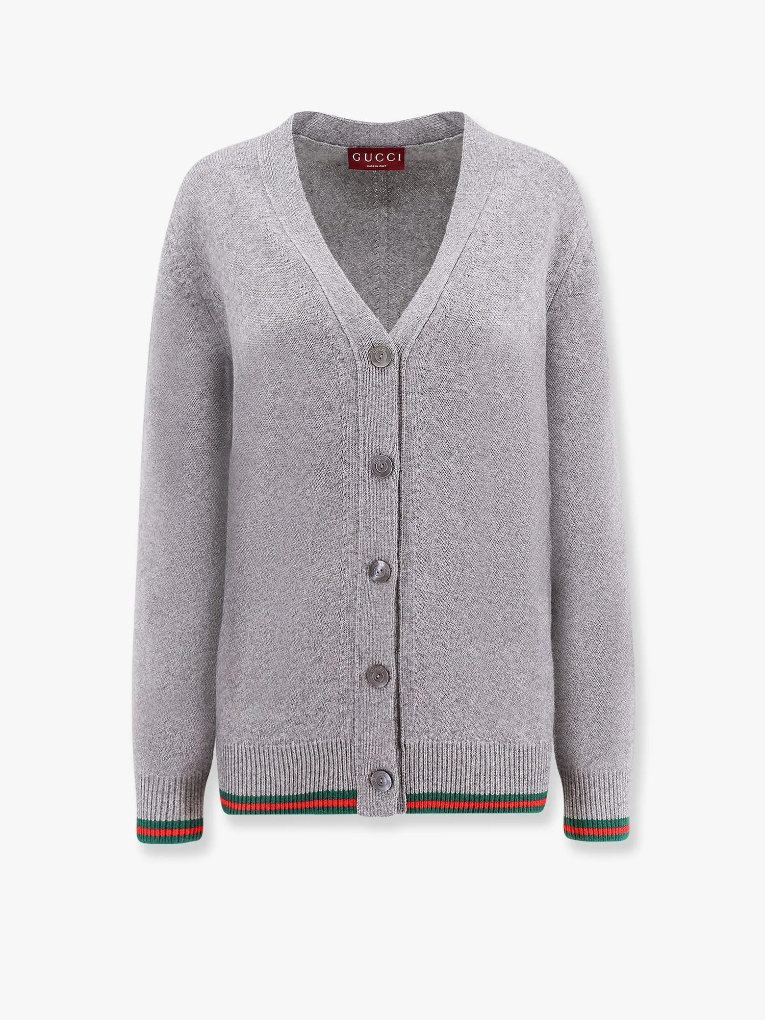 Gucci Wool and cashmere cardigan with web detail sold by Siebentaschen