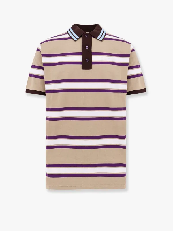 Gucci Striped cotton polo shirt sold by Siebentaschen