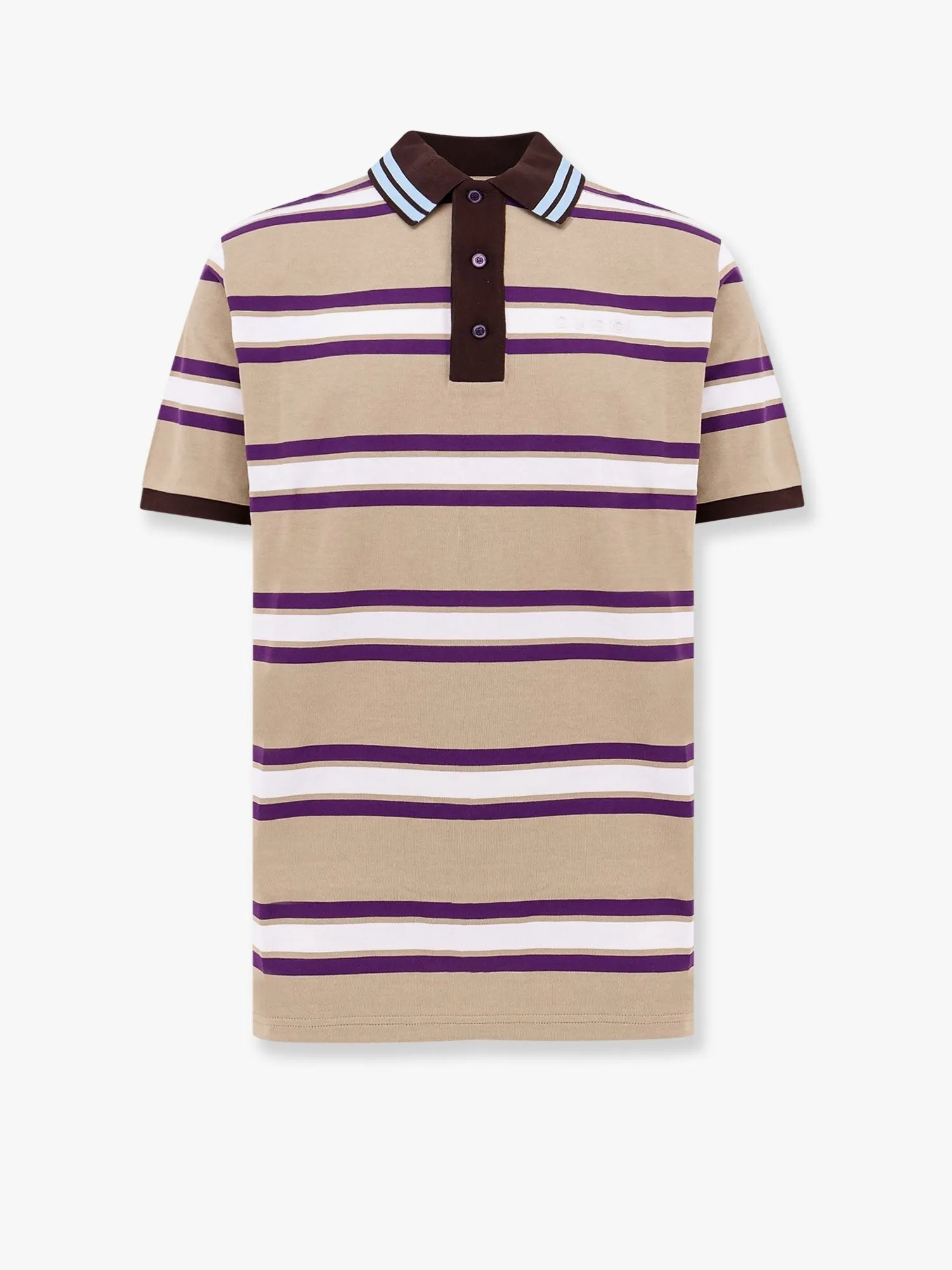 Gucci Striped cotton polo shirt sold by Siebentaschen