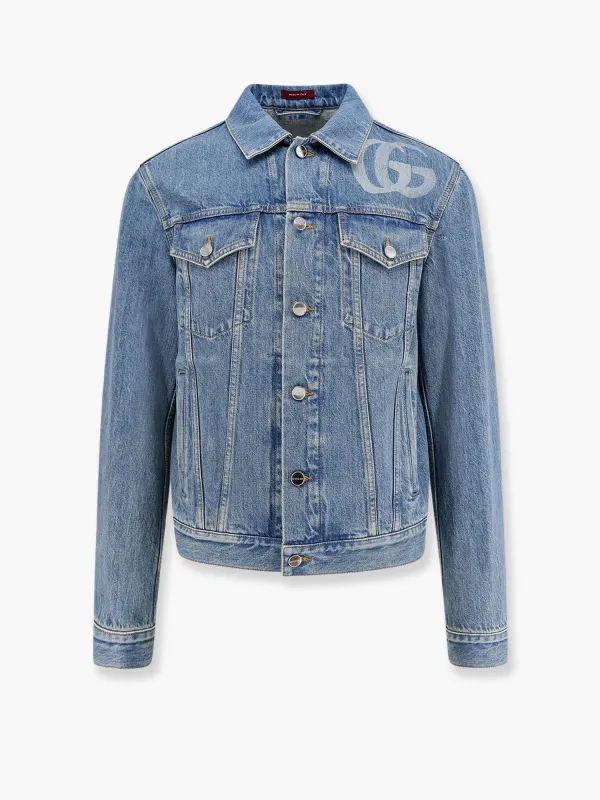 Gucci Denim jacket with lasered double g sold by Siebentaschen