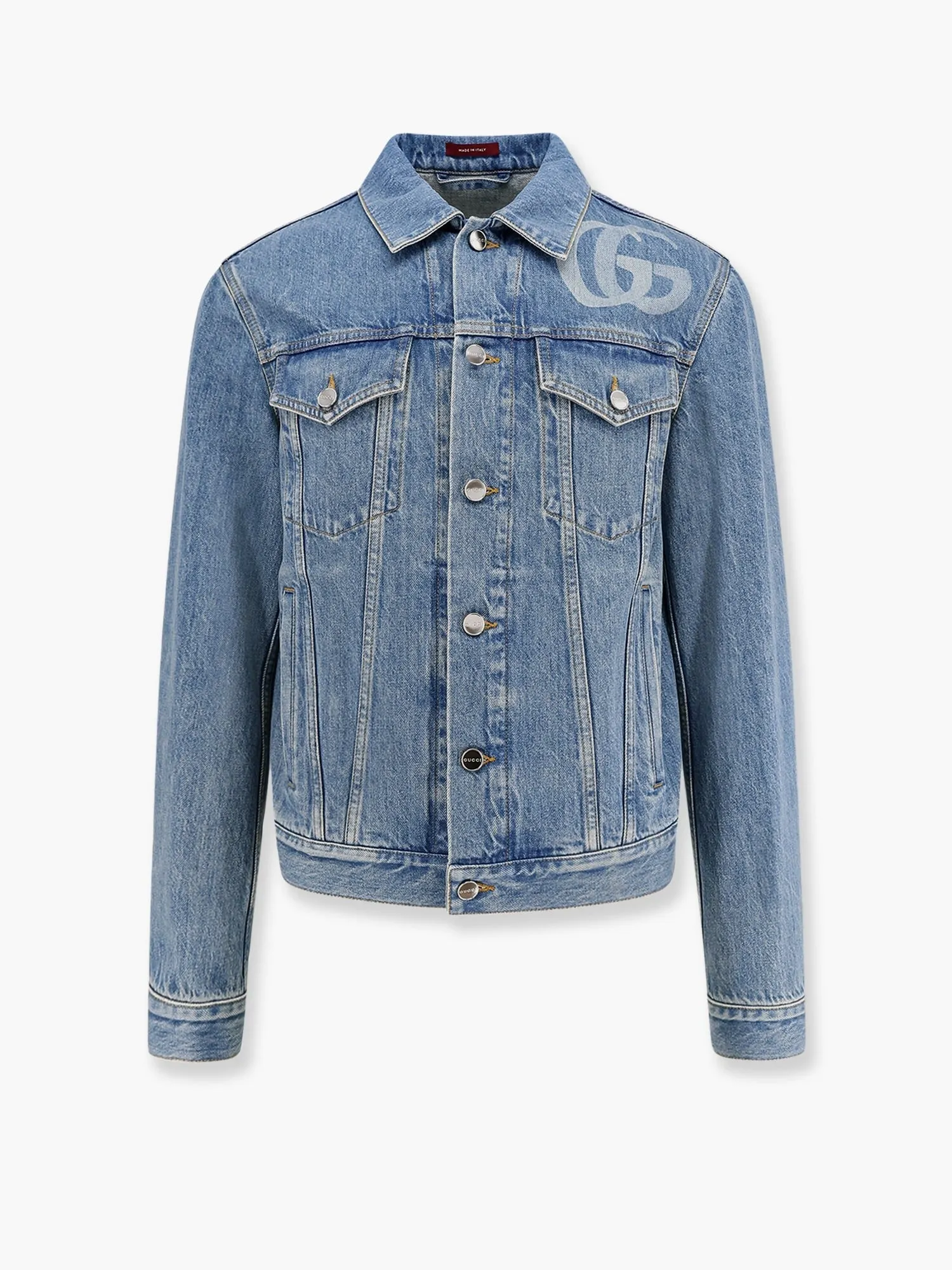 Gucci Denim jacket with lasered double g sold by Siebentaschen