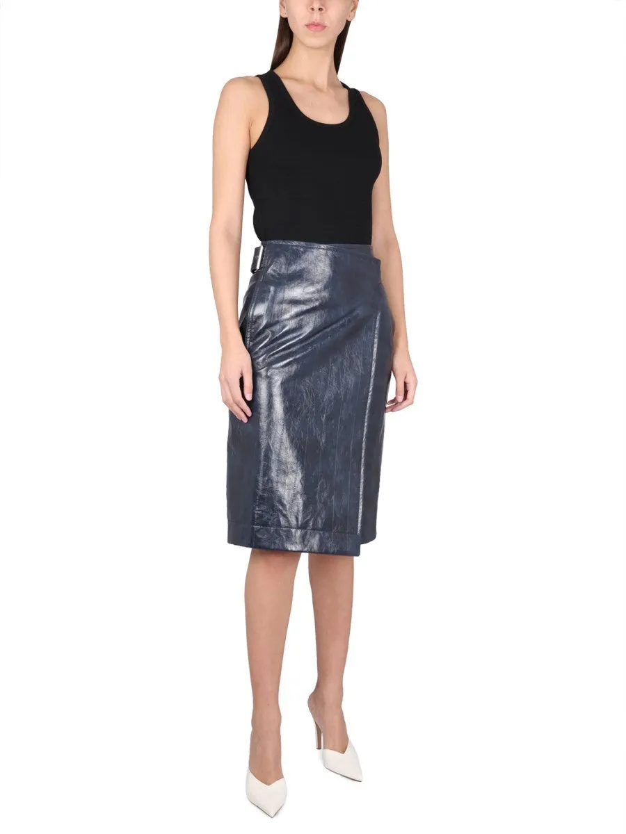 Bottega Veneta LEATHER MIDI SKIRT sold by Siebentaschen product image thumbnail 2