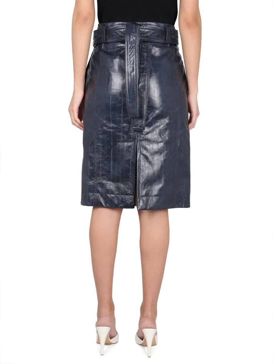 Bottega Veneta LEATHER MIDI SKIRT sold by Siebentaschen product image thumbnail 4