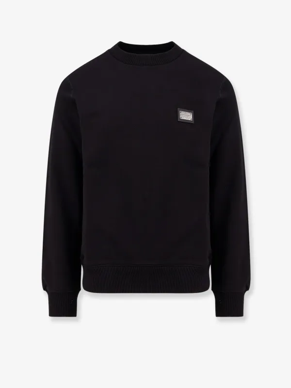 Dolce & Gabbana Cotton sweatshirt with logo patch sold by Siebentaschen