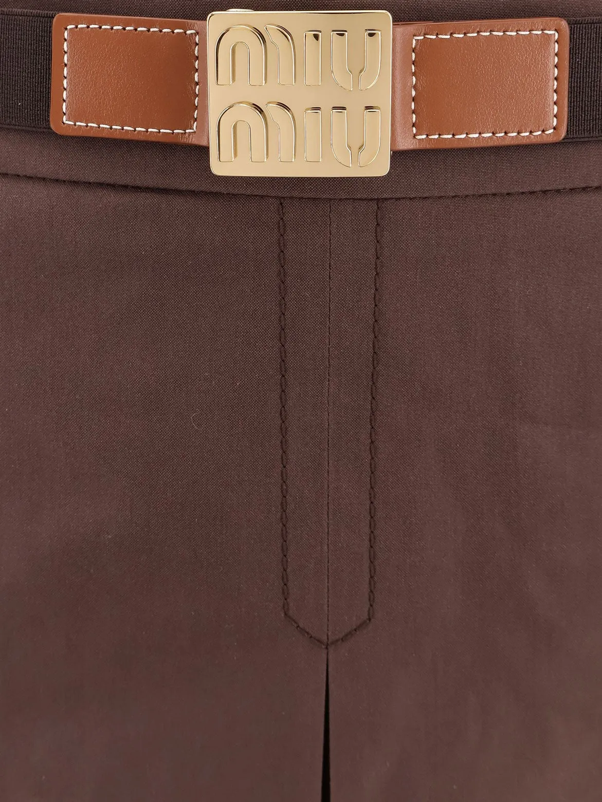 Miu Miu Panama pleated mini skirt with belt sold by Siebentaschen product image thumbnail 3