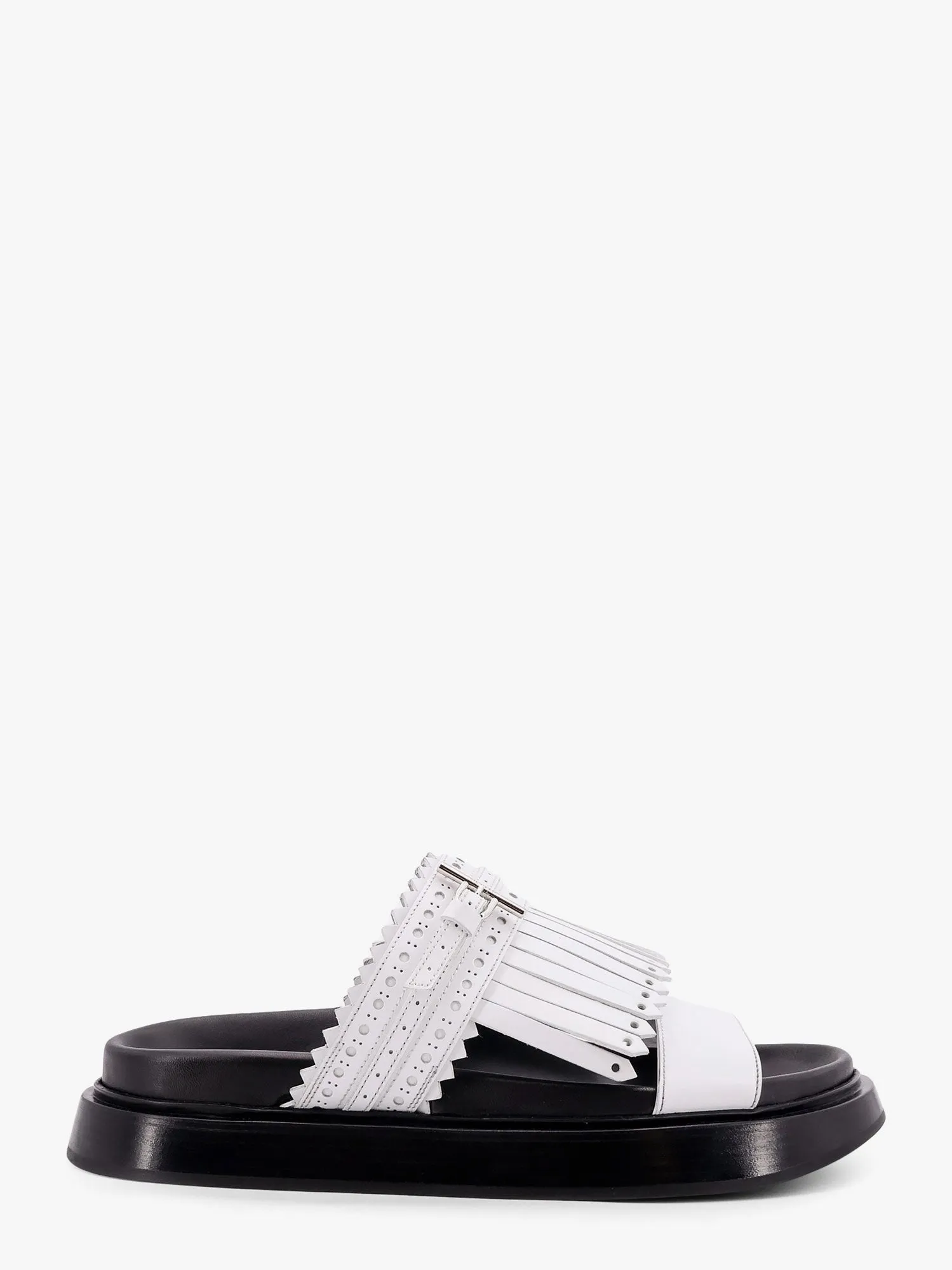 Alexander Mcqueen Leather sandals with leather fringe sold by Siebentaschen