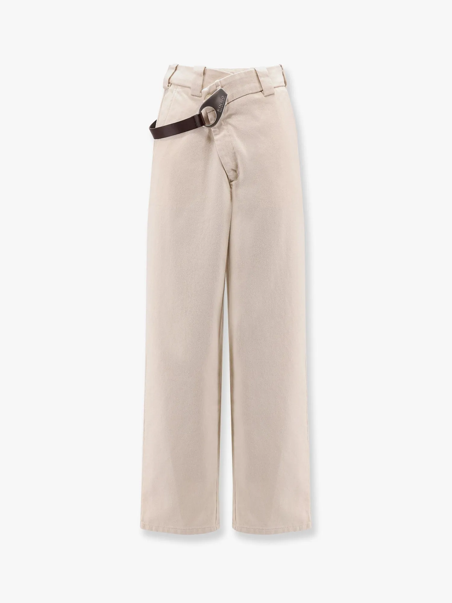 Pinko Reimagine by Pinko X Patrick McDowell cotton trousers with crossover and belt sold by Siebentaschen