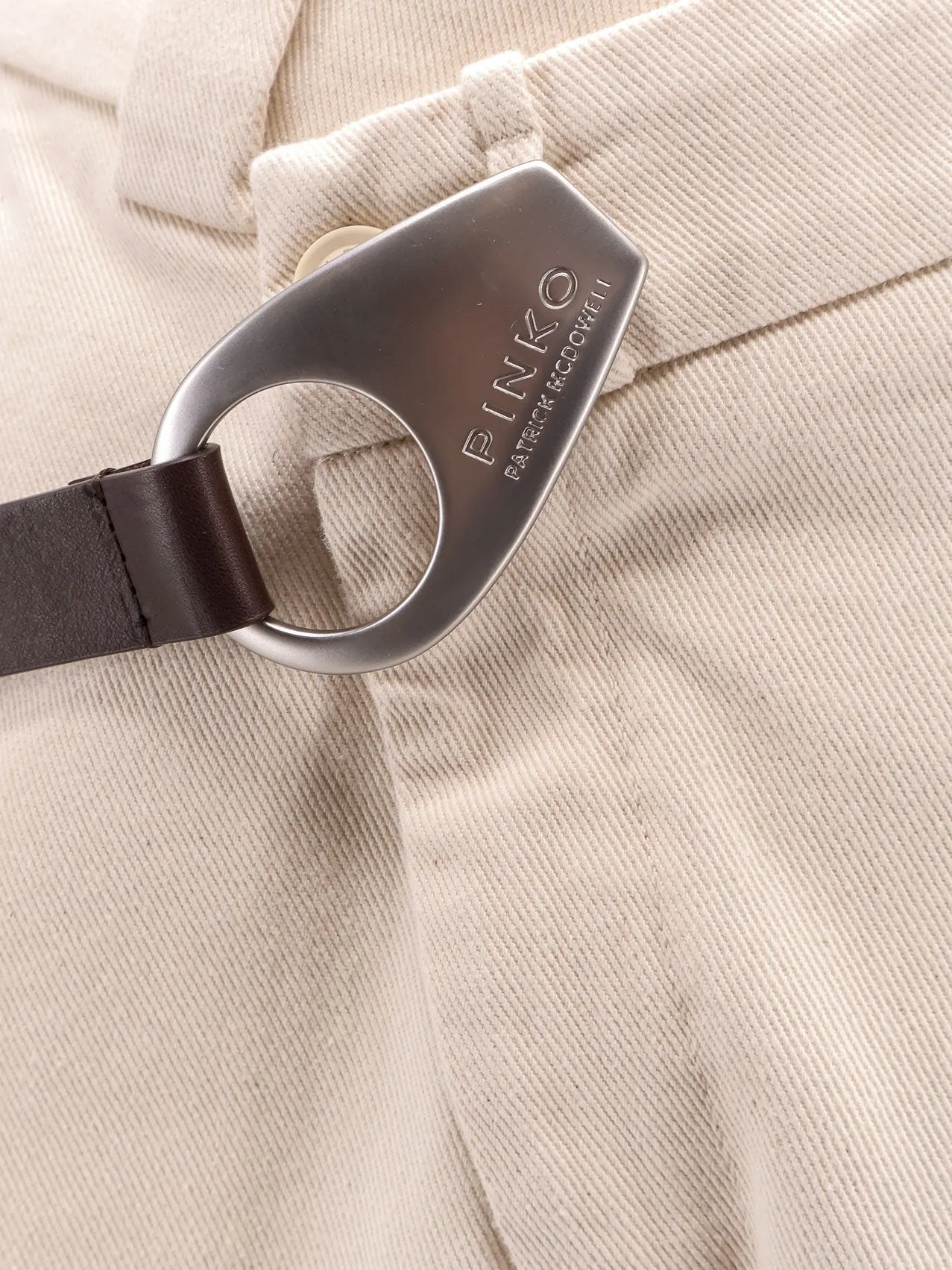 Pinko Reimagine by Pinko X Patrick McDowell cotton trousers with crossover and belt sold by Siebentaschen product image thumbnail 3