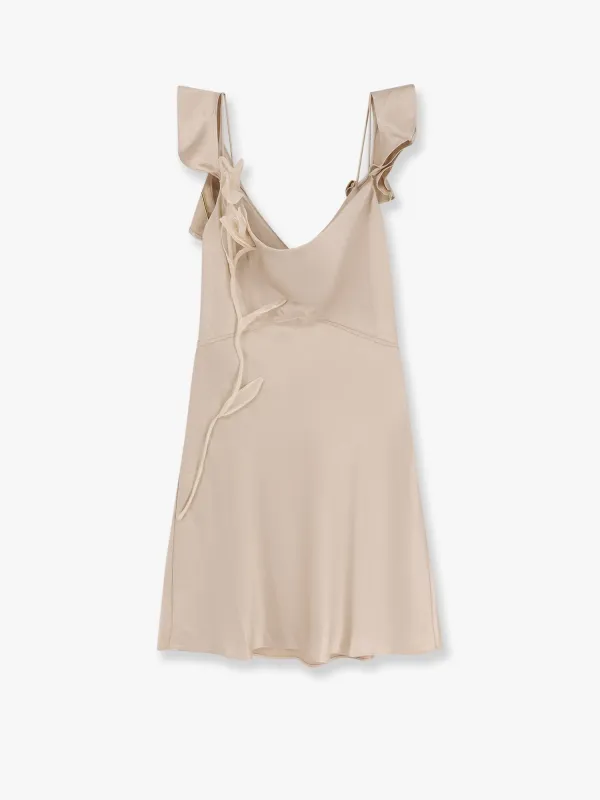 SELF PORTRAIT Satin mini dress with floral etails sold by Siebentaschen