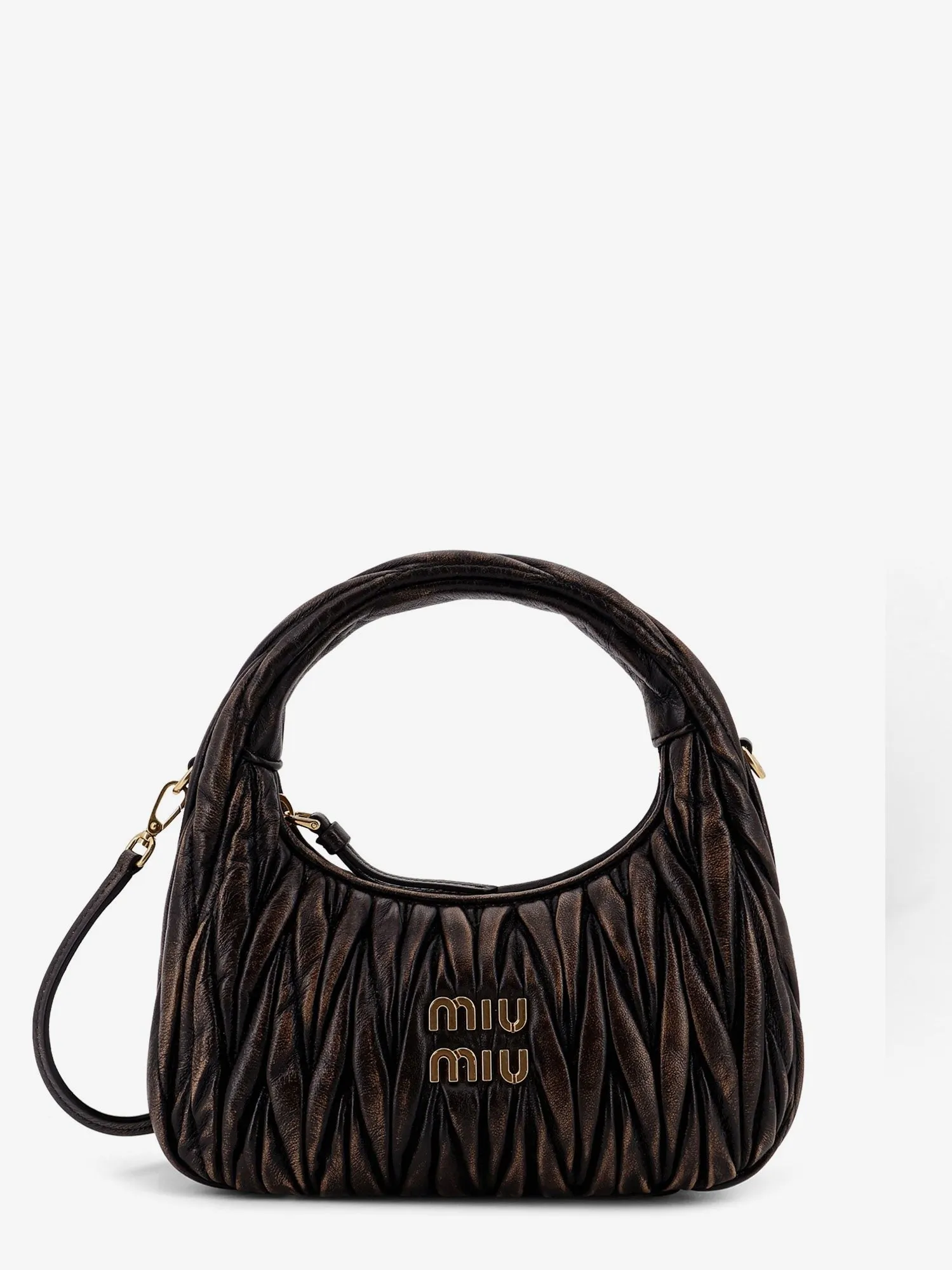 Miu Miu Wander matelassé leather shoulder bag sold by Siebentaschen