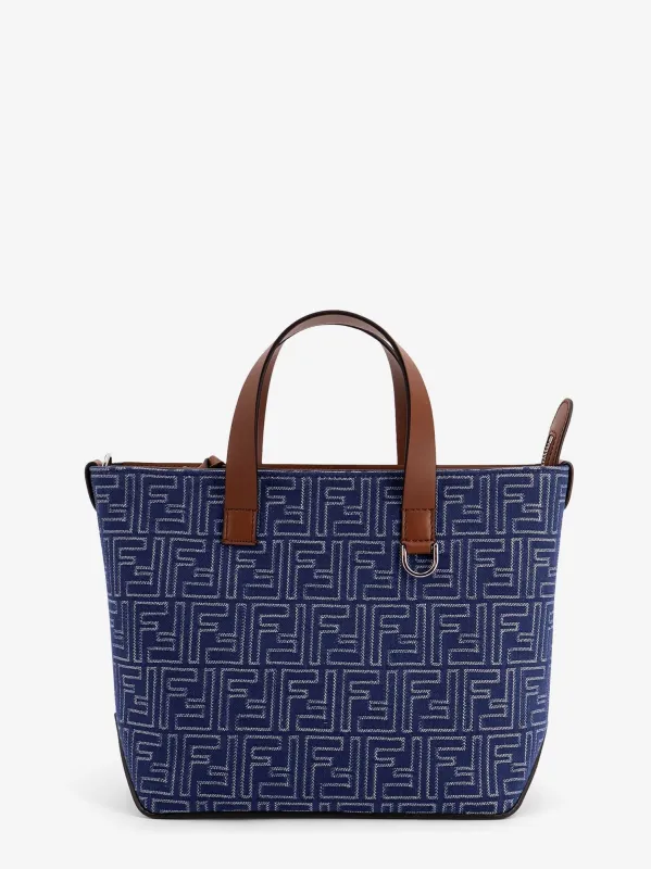 Fendi FF jacquard fabric and leather shopping bag sold by Siebentaschen