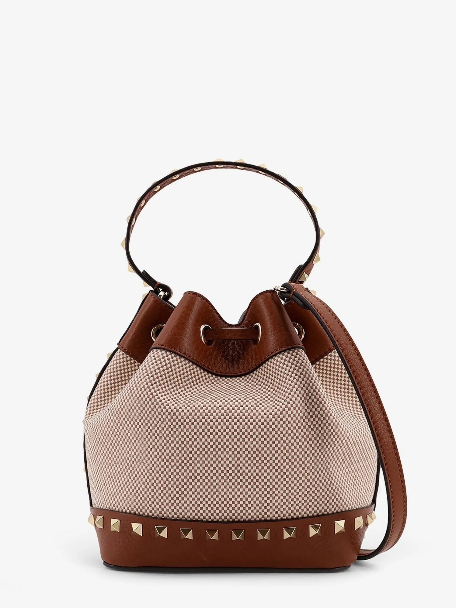 Valentino Garavani Rockstud Spike canvas and leather shoulder bag sold by Siebentaschen product image thumbnail 2