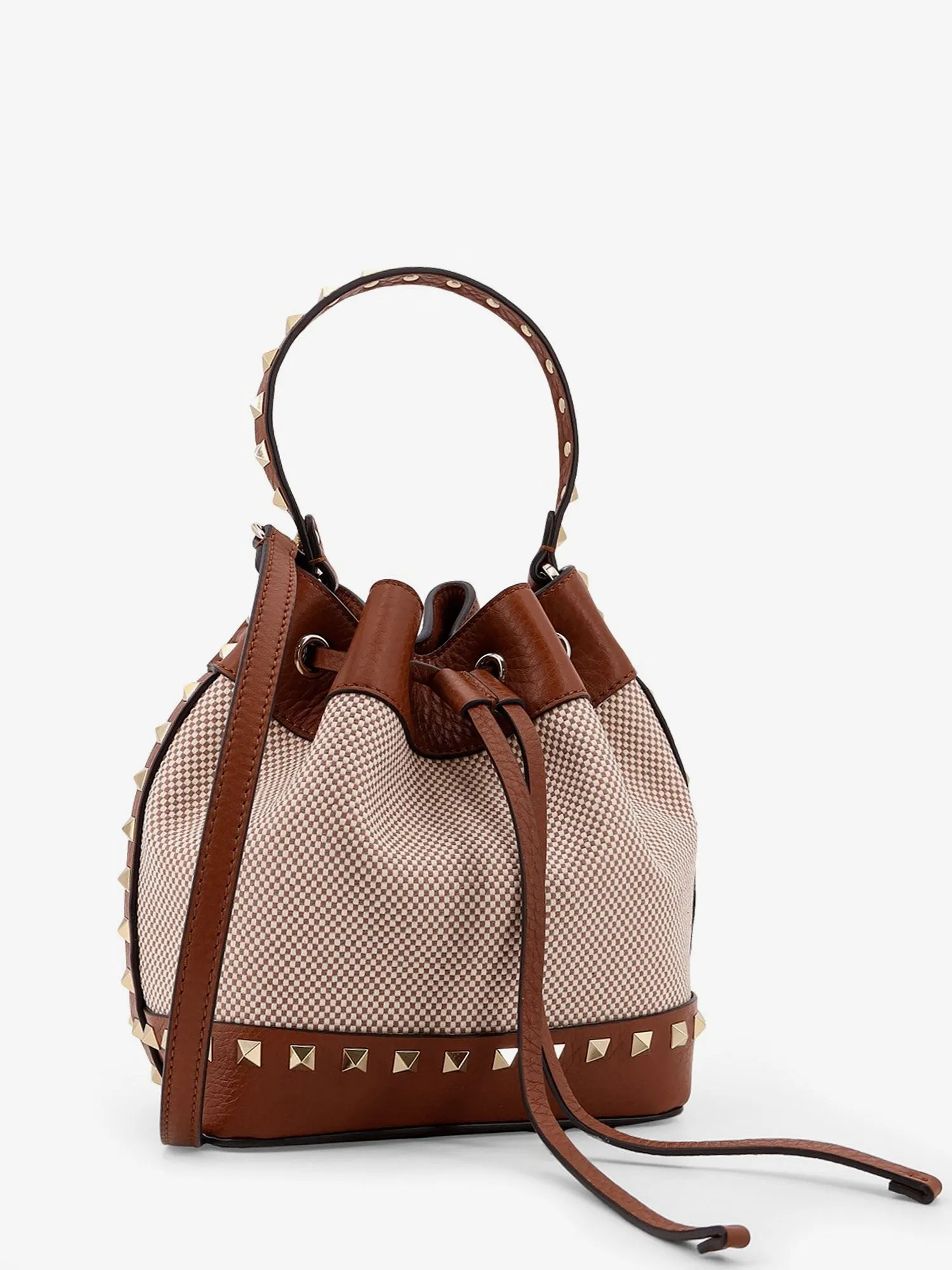 Valentino Garavani Rockstud Spike canvas and leather shoulder bag sold by Siebentaschen product image thumbnail 3