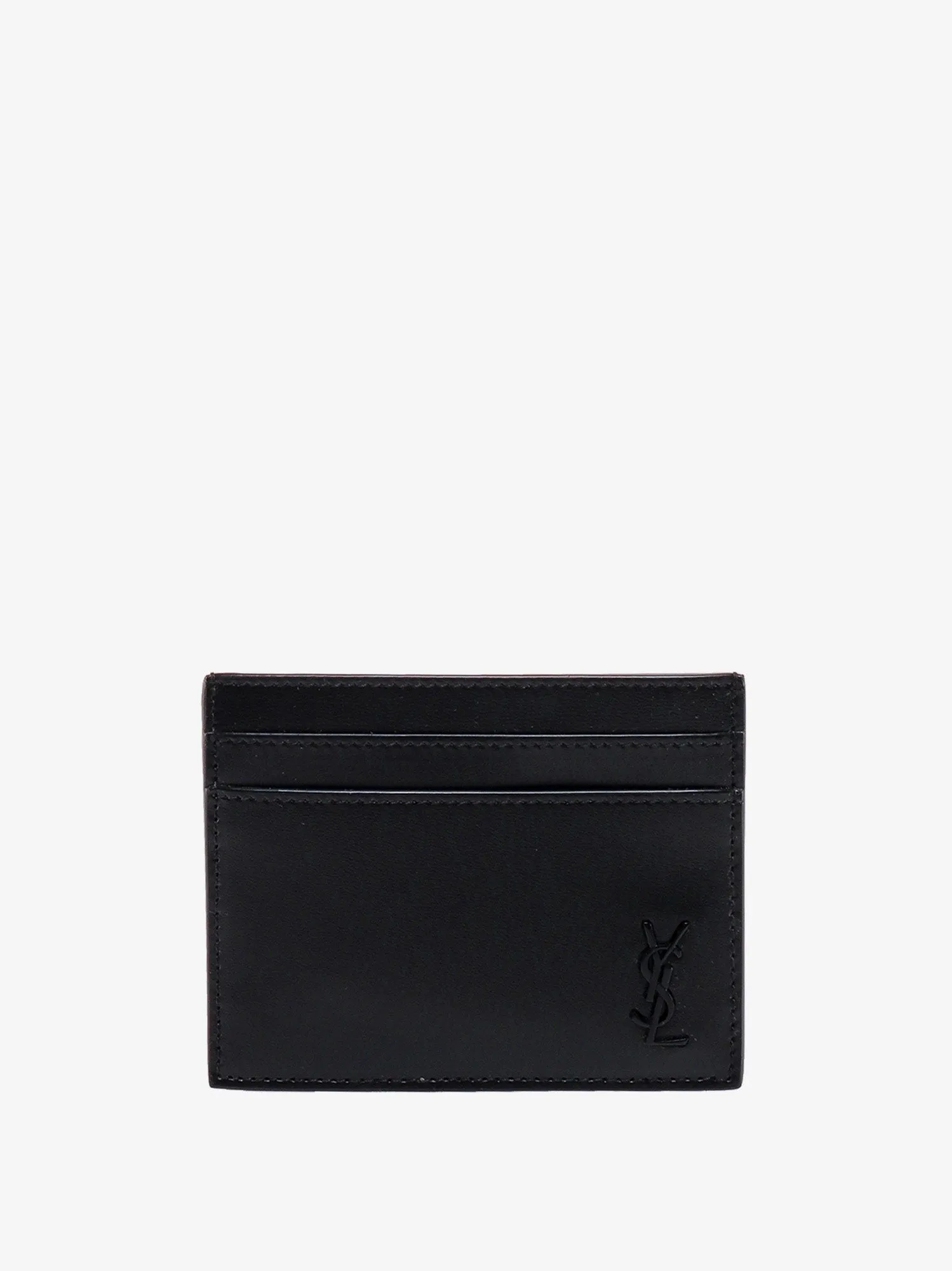 Saint Laurent Leather card holder with frontal monogram sold by Siebentaschen