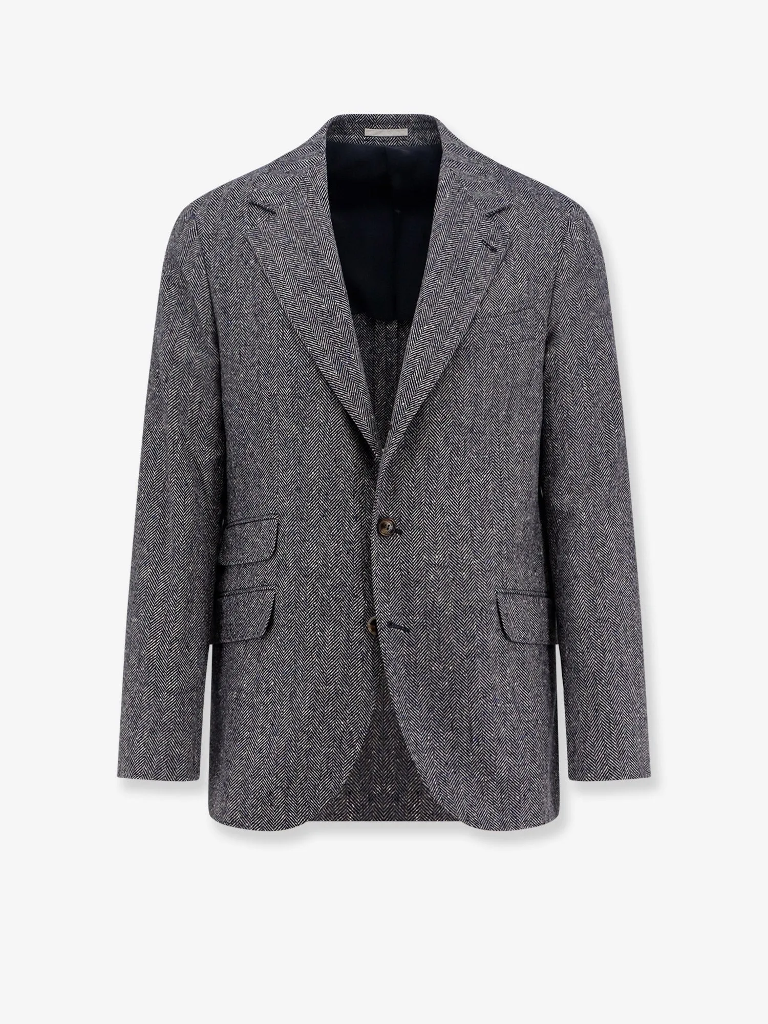 Brunello Cucinelli Herringbone wool and cashmere blazer sold by Siebentaschen