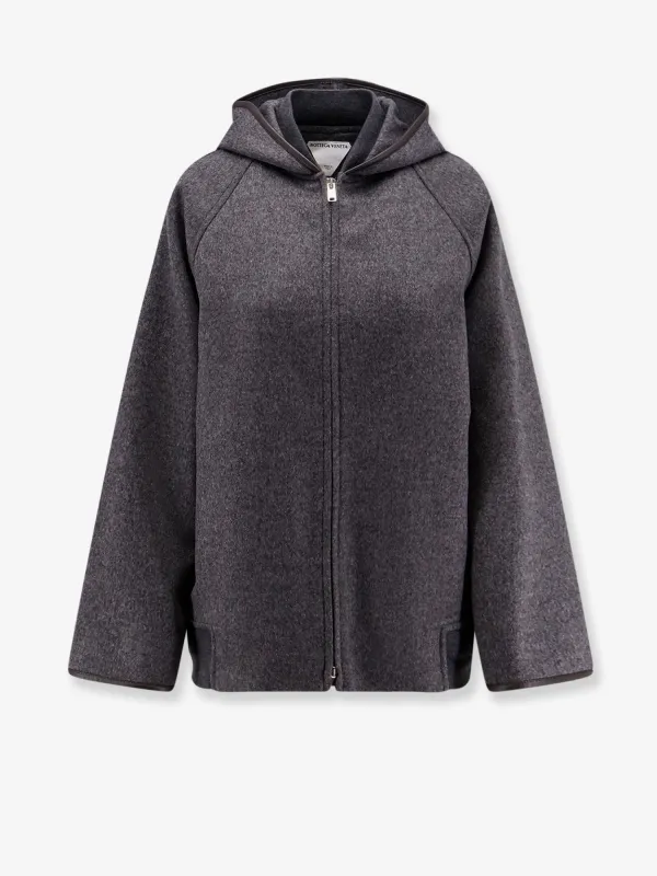 Bottega Veneta Wool jacket with leather profiles sold by Siebentaschen