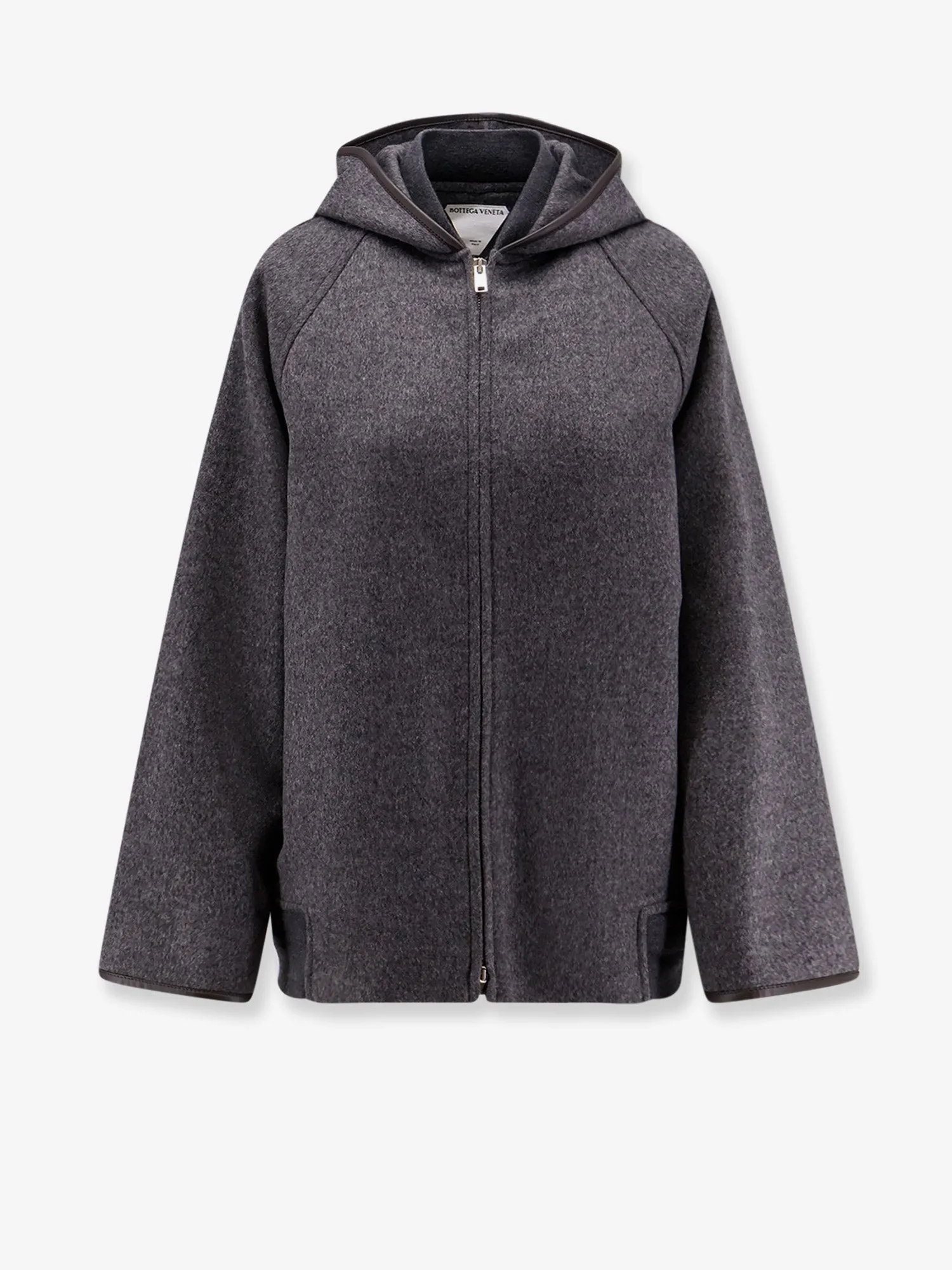 Bottega Veneta Wool jacket with leather profiles sold by Siebentaschen