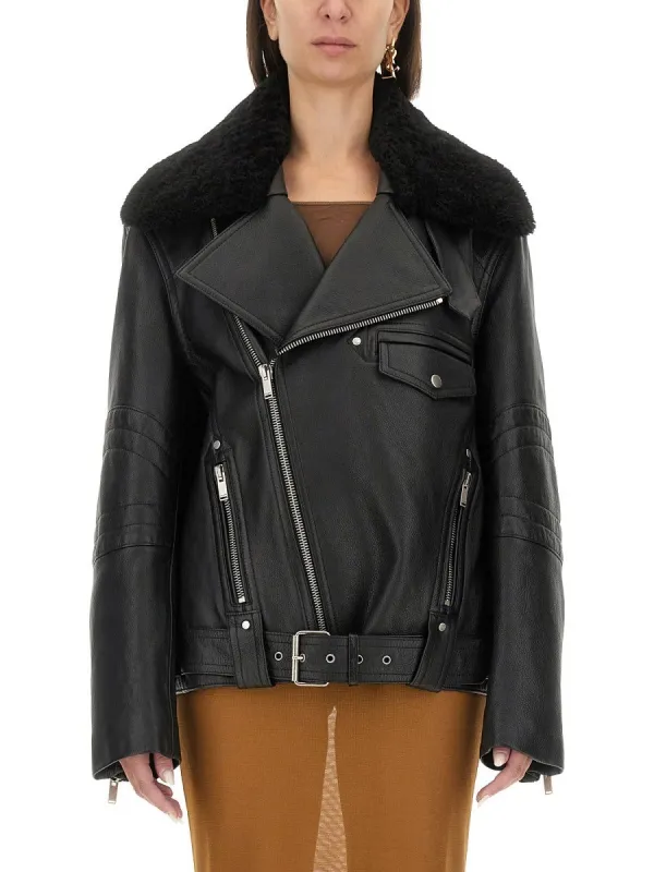 Saint Laurent LEATHER BIKER JACKET sold by Siebentaschen