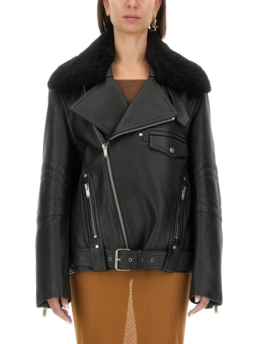 Saint Laurent LEATHER BIKER JACKET sold by Siebentaschen