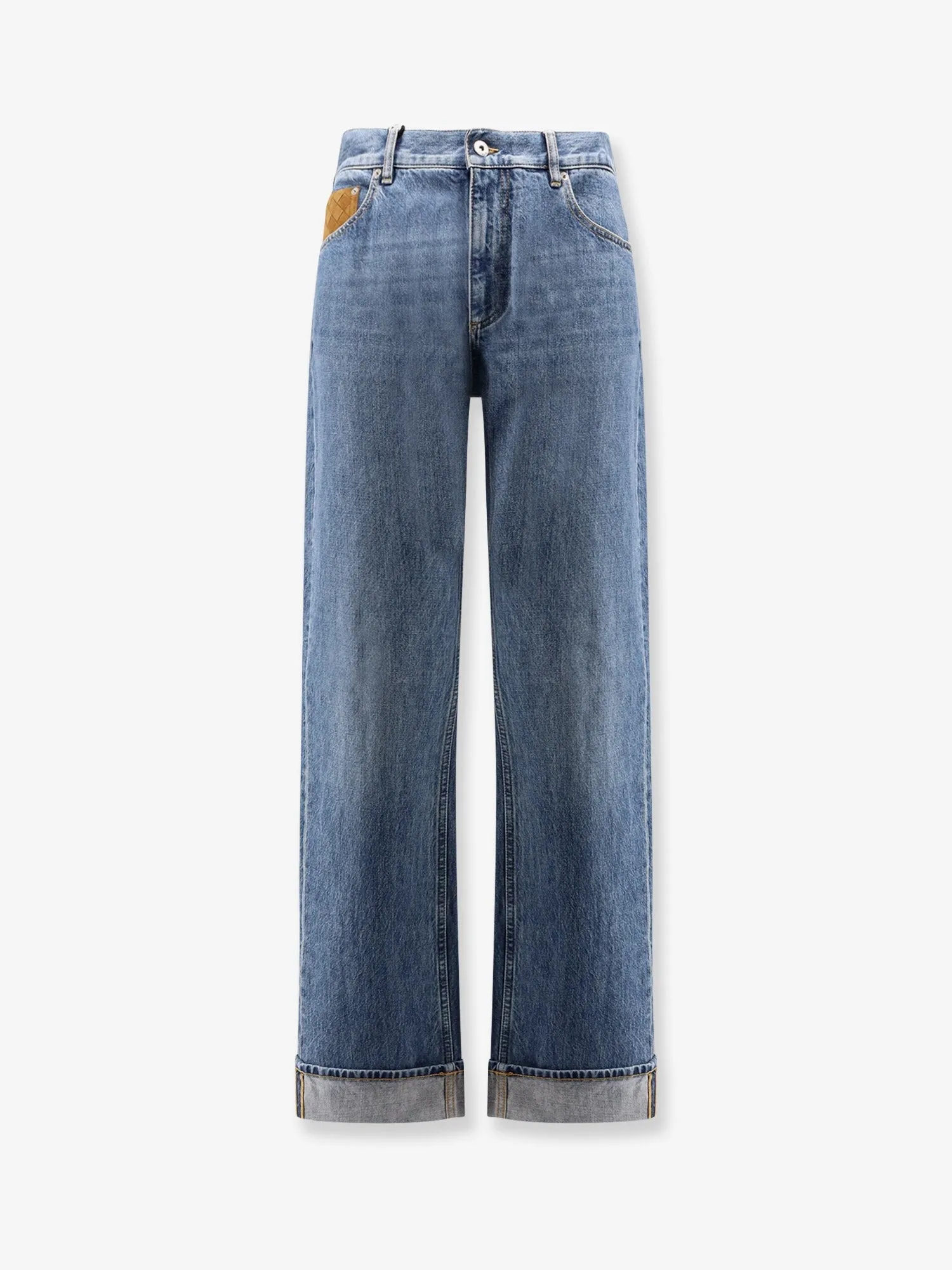Bottega Veneta Wide leg jeans with turn up sold by Siebentaschen