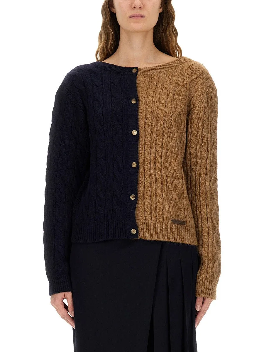 Moschino TWO-TONE ALPACA BLEND CARDIGAN sold by Siebentaschen