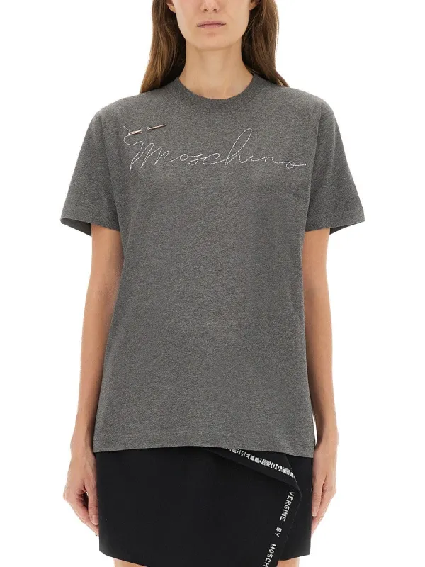 Moschino T-SHIRT WITH EMBROIDERED LOGO sold by Siebentaschen