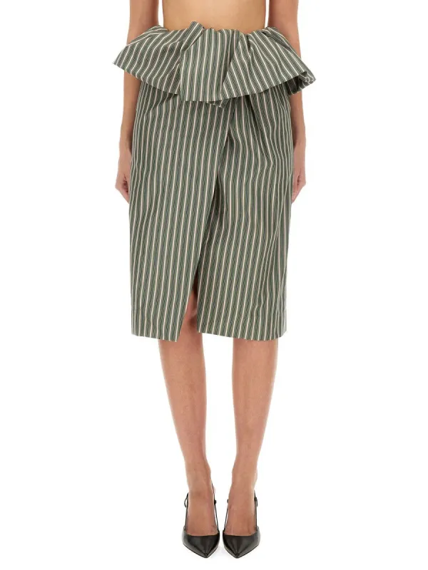 Dries Van Noten STRIPED MIDI SKIRT sold by Siebentaschen