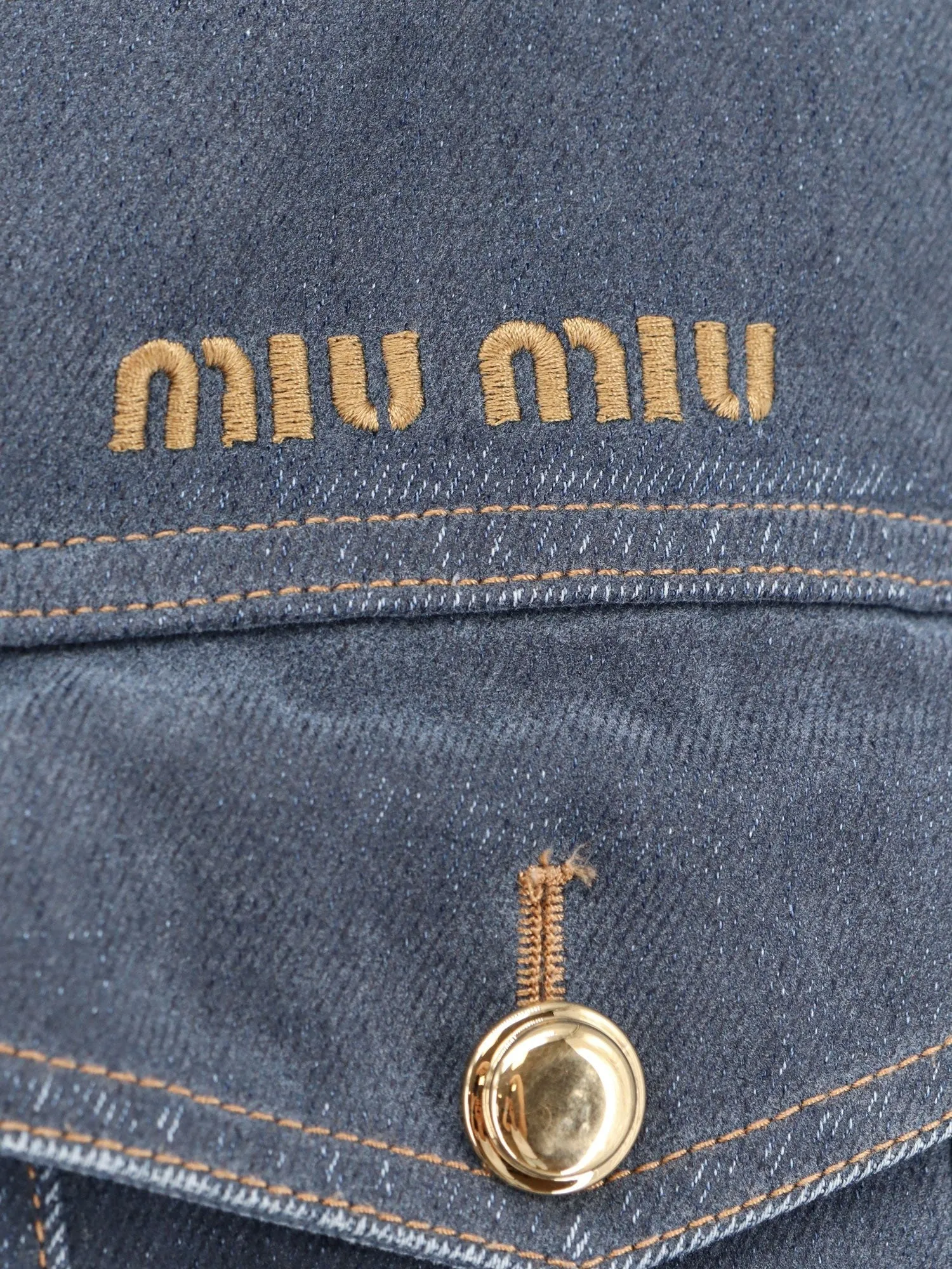 Miu Miu Denim padded jacket with corduroy collar sold by Siebentaschen product image thumbnail 3