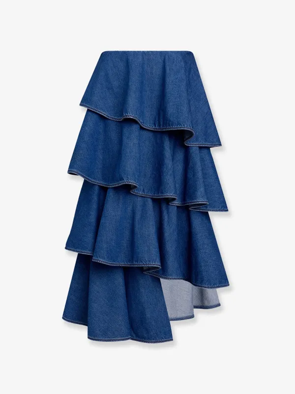 ALAIA Spiral denim skirt made by Alaia