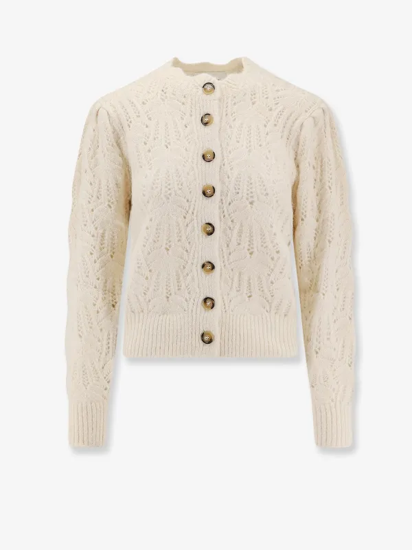 MARANT ETOILE Maxine perforated alpaca blend cardigan sold by Siebentaschen