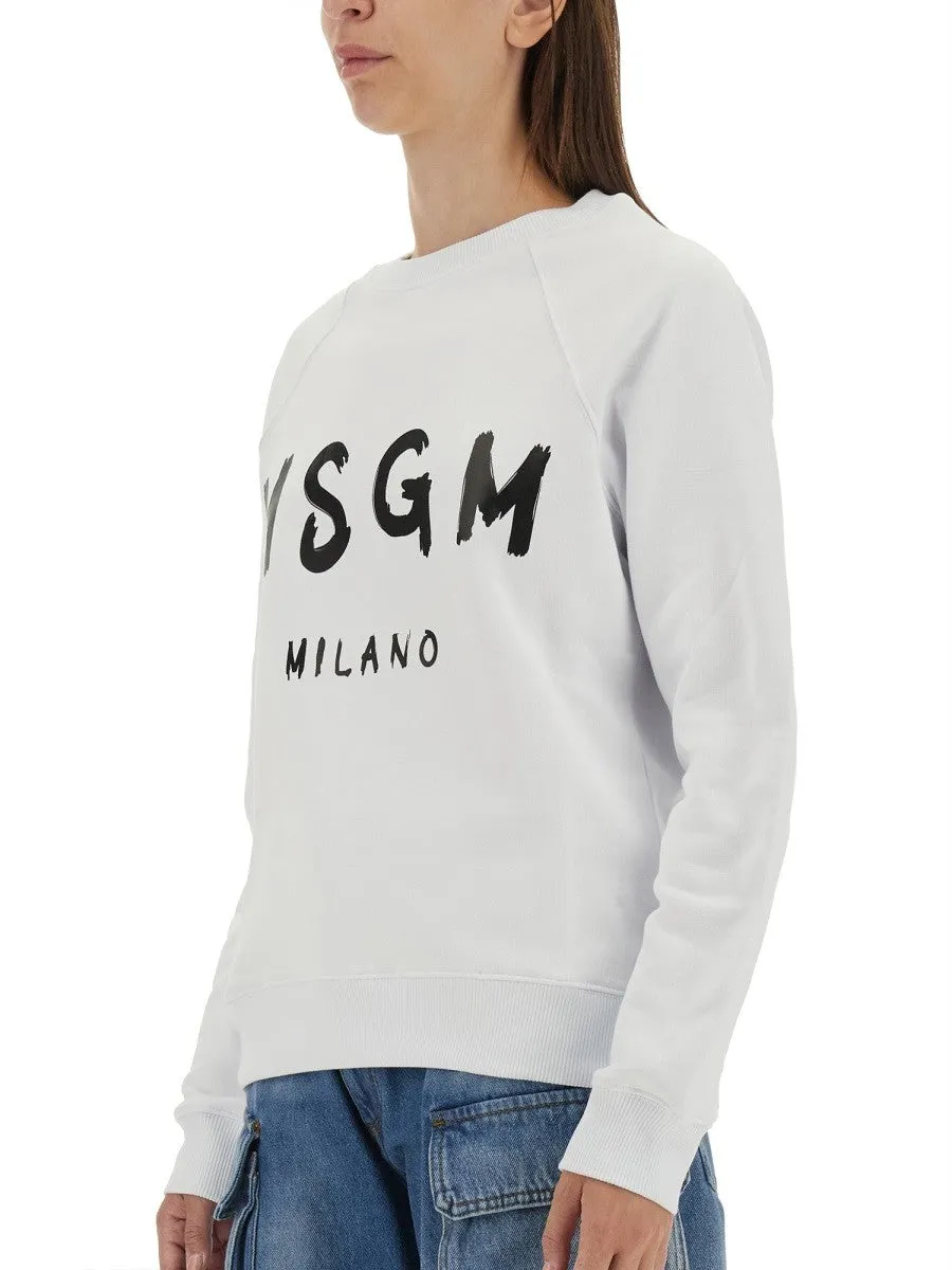 msgm SWEATSHIRT WITH BRUSHED LOGO PRINT sold by Siebentaschen product image thumbnail 4