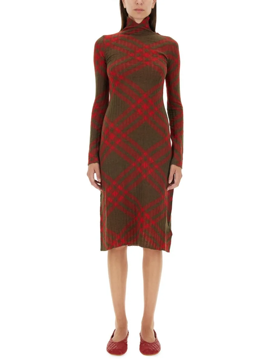 Burberry CHECK WOOL BLEND DRESS sold by Siebentaschen