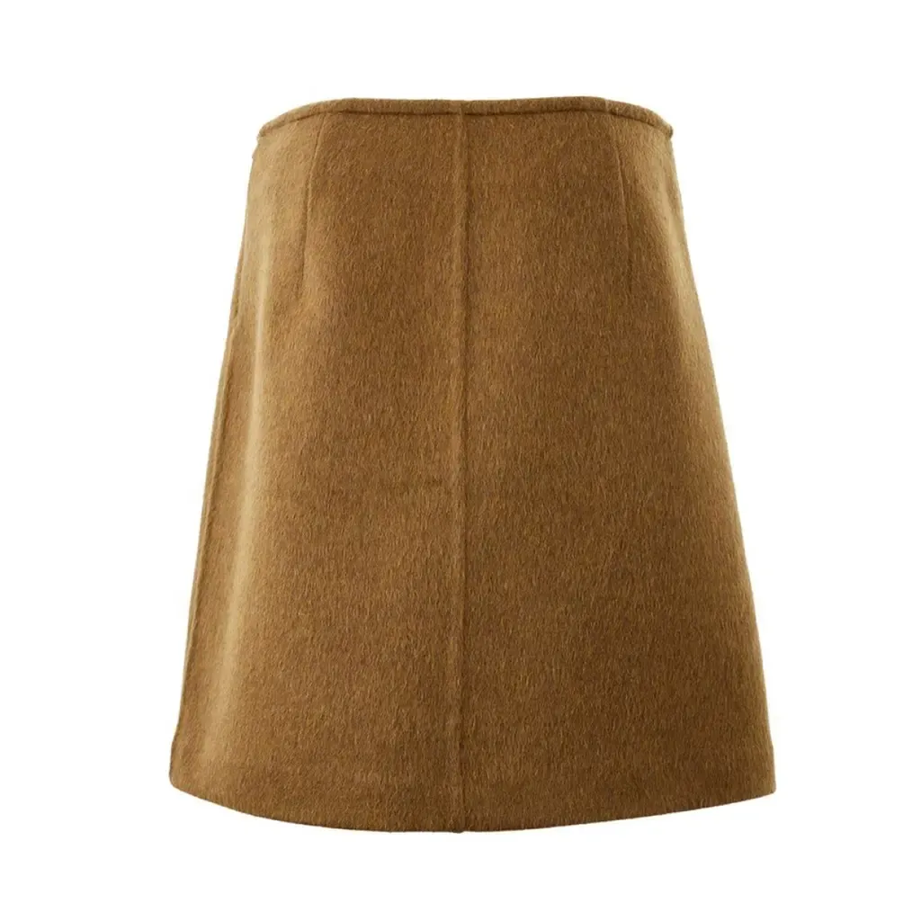 Bottega Veneta Wool Skirt in Classic Camel Brown sold by Siebentaschen product image thumbnail 2